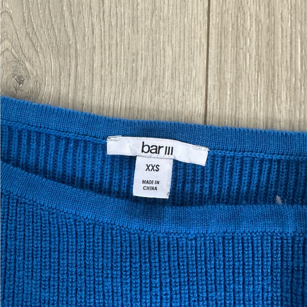 Bar III Blue Sweater with Zipper Detail - Picture 3 of 4